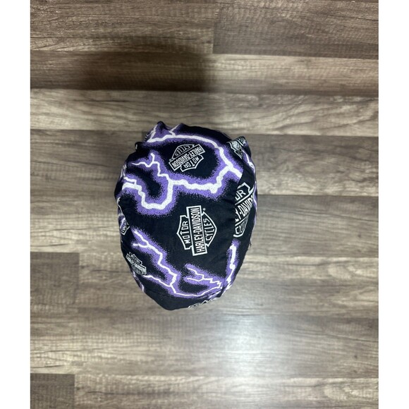 VTG Harley Davidson Biker Hat Cap Purple Lightning Thunder OS 90s RARE - Picture 6 of 12